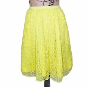 ANTHROPOLOGIE Maeve Yellow Garden Party Lace Skirt Size 0